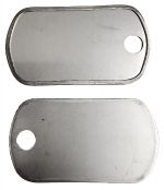 G.I. DULL DOG TAG, 1,12" x 2.00" WITH 1 .250" HOLE